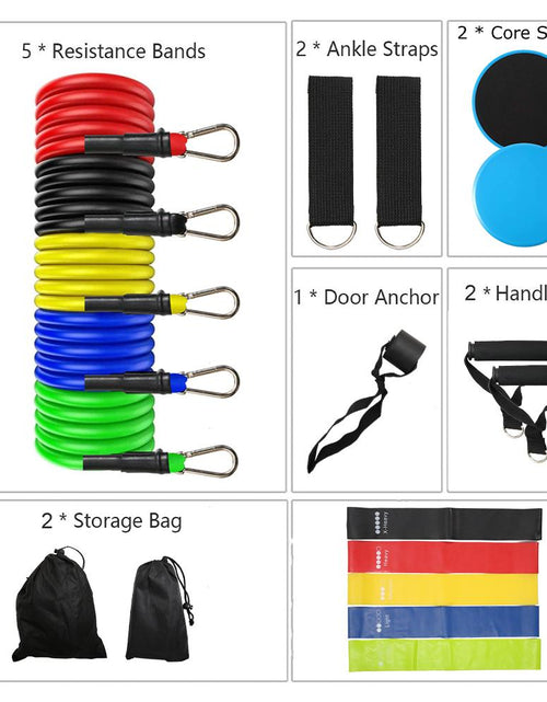 Load image into Gallery viewer, 19 Pcs Workout Resistance Bands Set Exercise Bands Set Core Sliders
